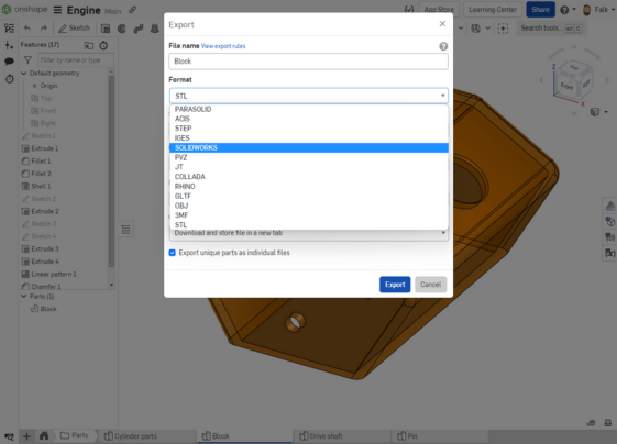 Onshape OnCAD - Import Export (1)