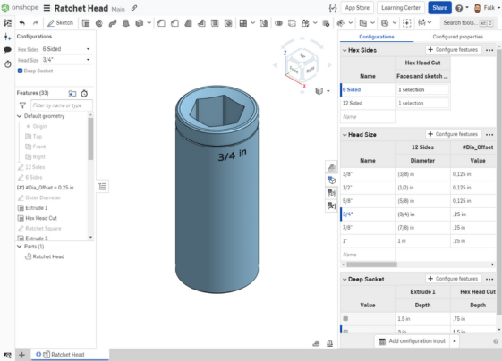 Onshape OnCAD - Konfigurationen (1)