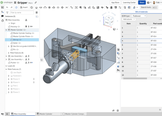 Onshape OnCAD - Stuecklisten (1)