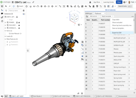 Onshape OnCAD - Stuecklisten (3)