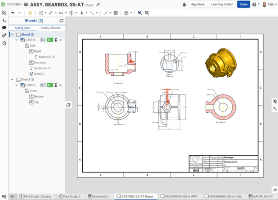 Onshape OnCAD - Zeichnungen (1)