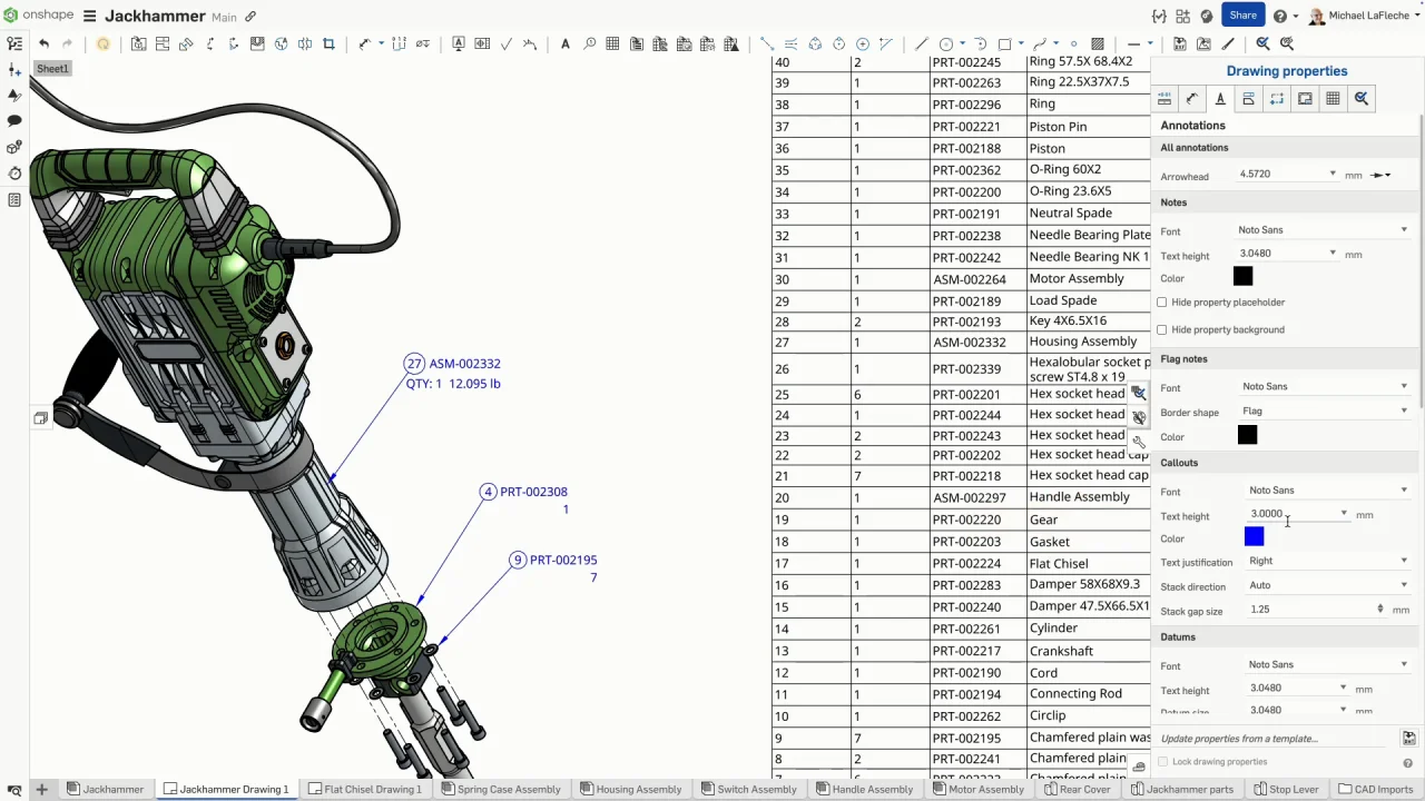 onshape anpassung callout bezugshinweis
