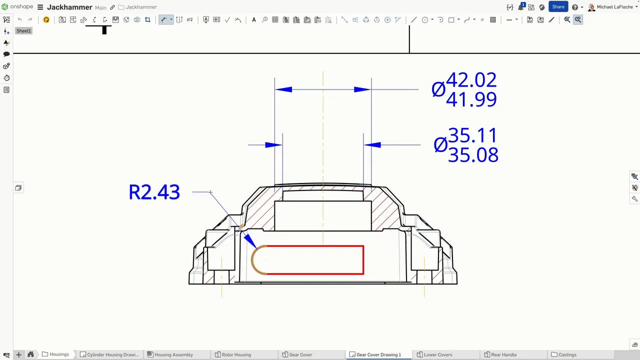onshape tangenten‑Bogen