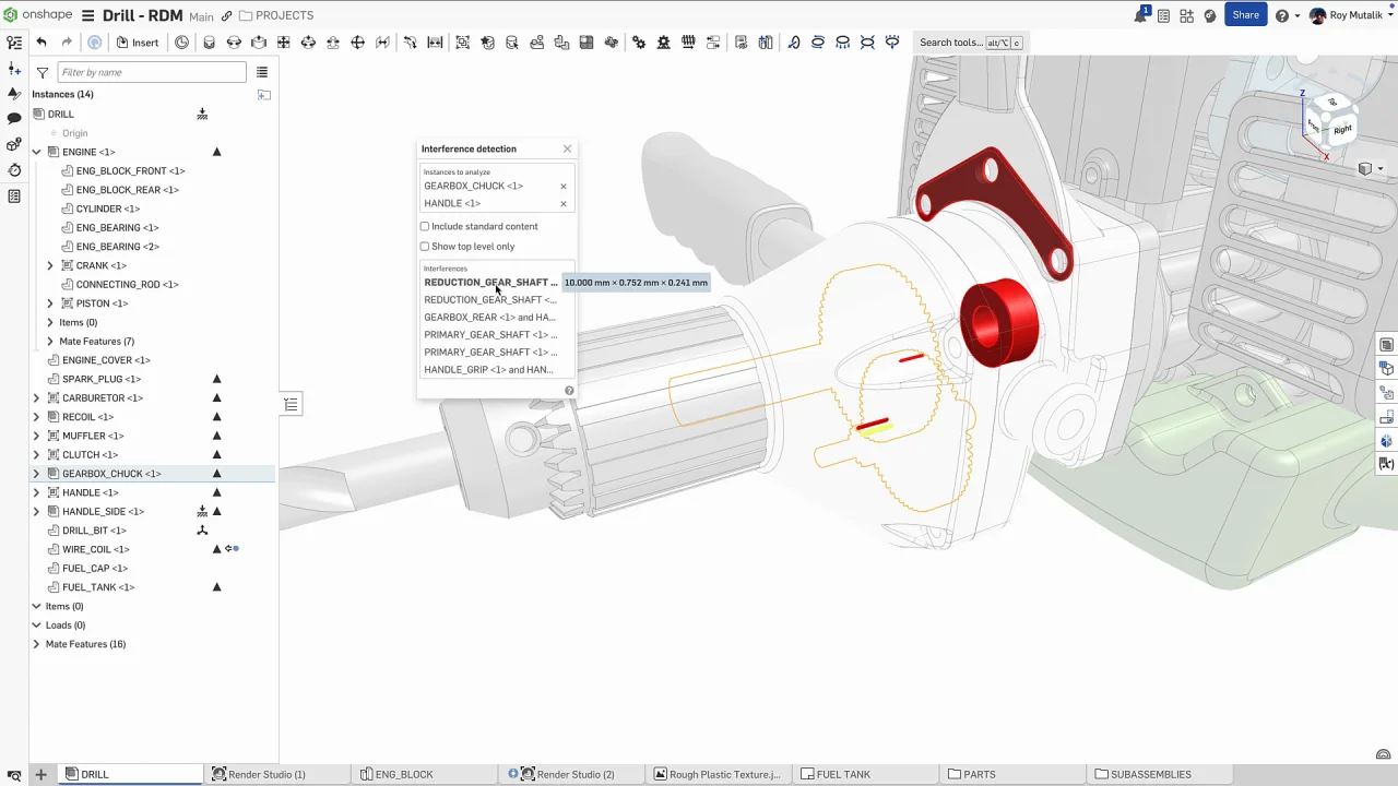 onshape Interferenzprüfung in Baugruppen