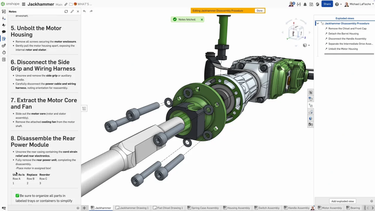 Dokumentnotizen Onshape