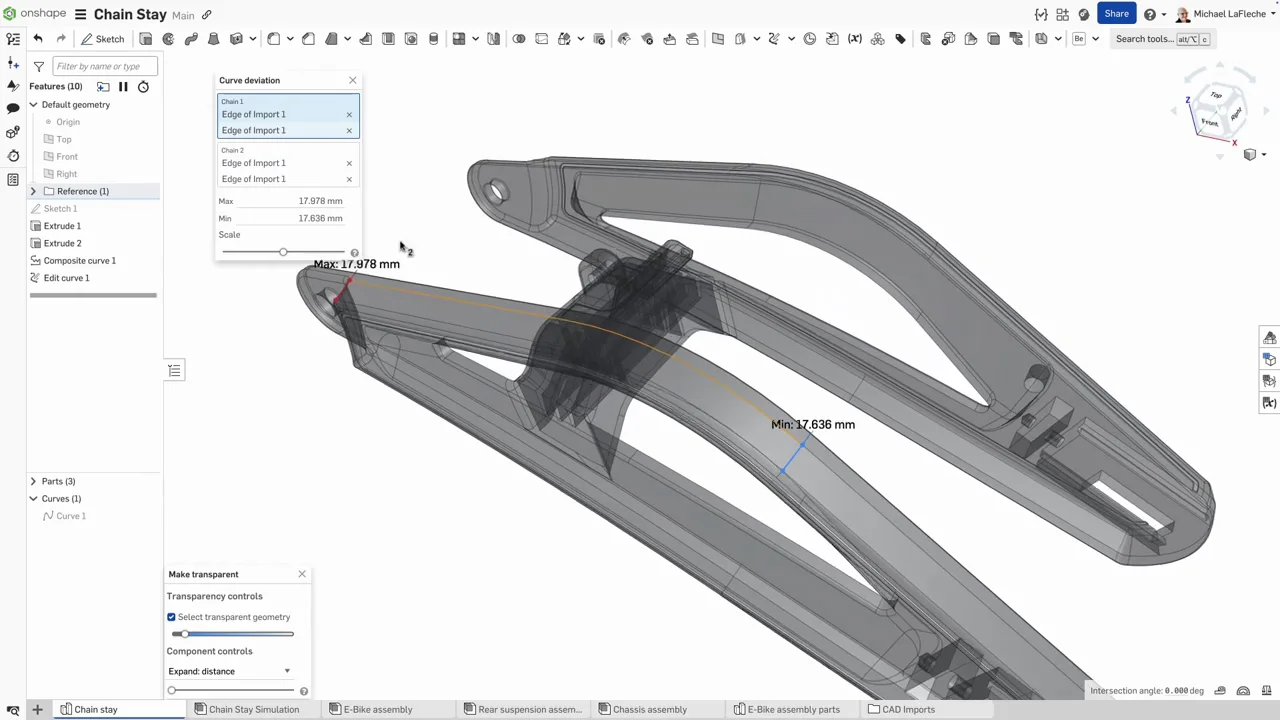 Onshape Kurvenabweichung